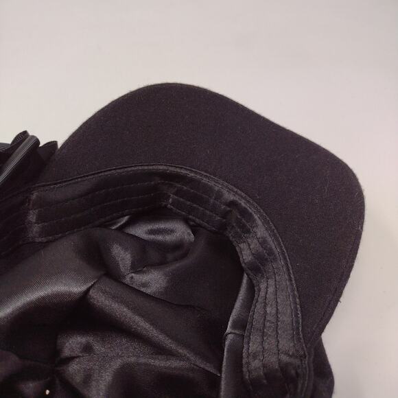 Womens Charming Charlie Newsboy Mushroom Hat OS Black Bow Polyester Logo - Picture 9 of 9
